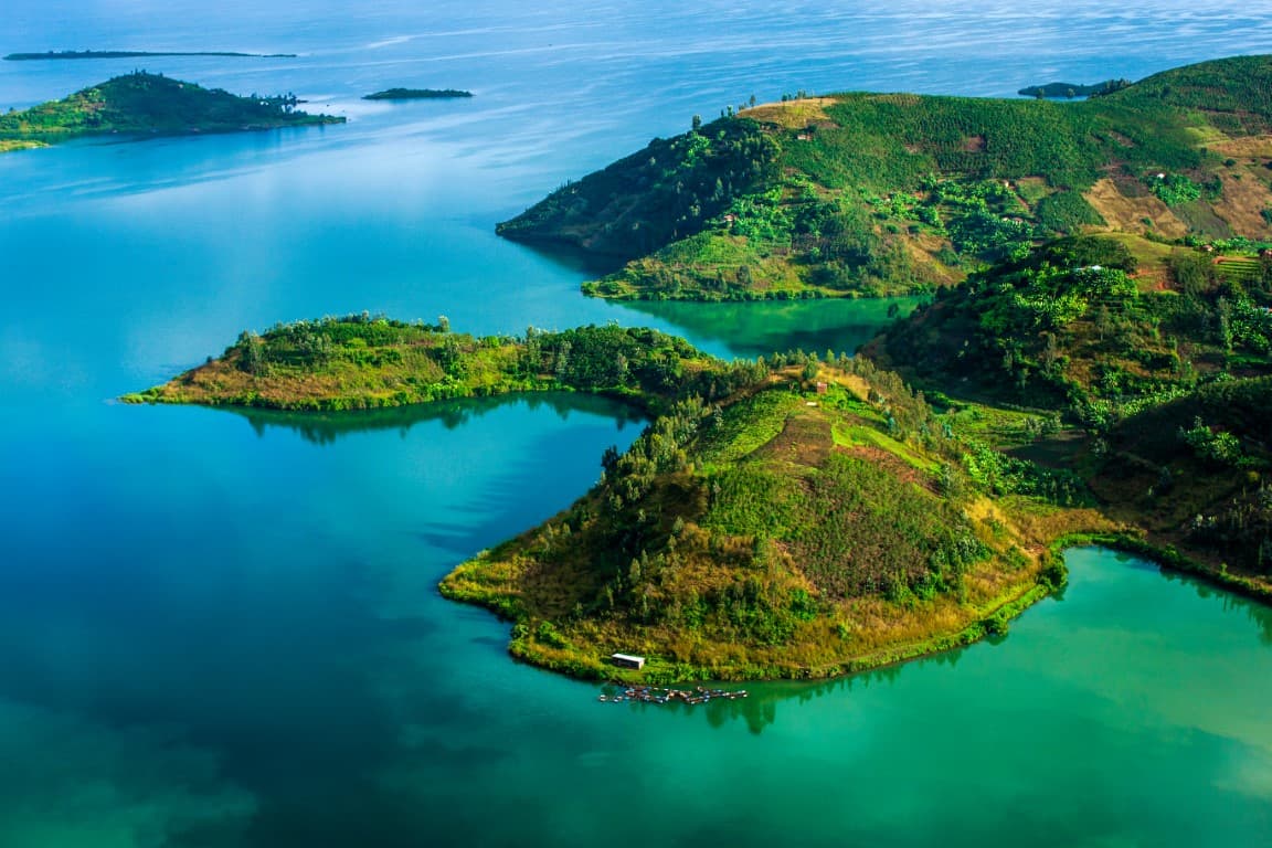 Sunset over Lake Kivu, Rwanda