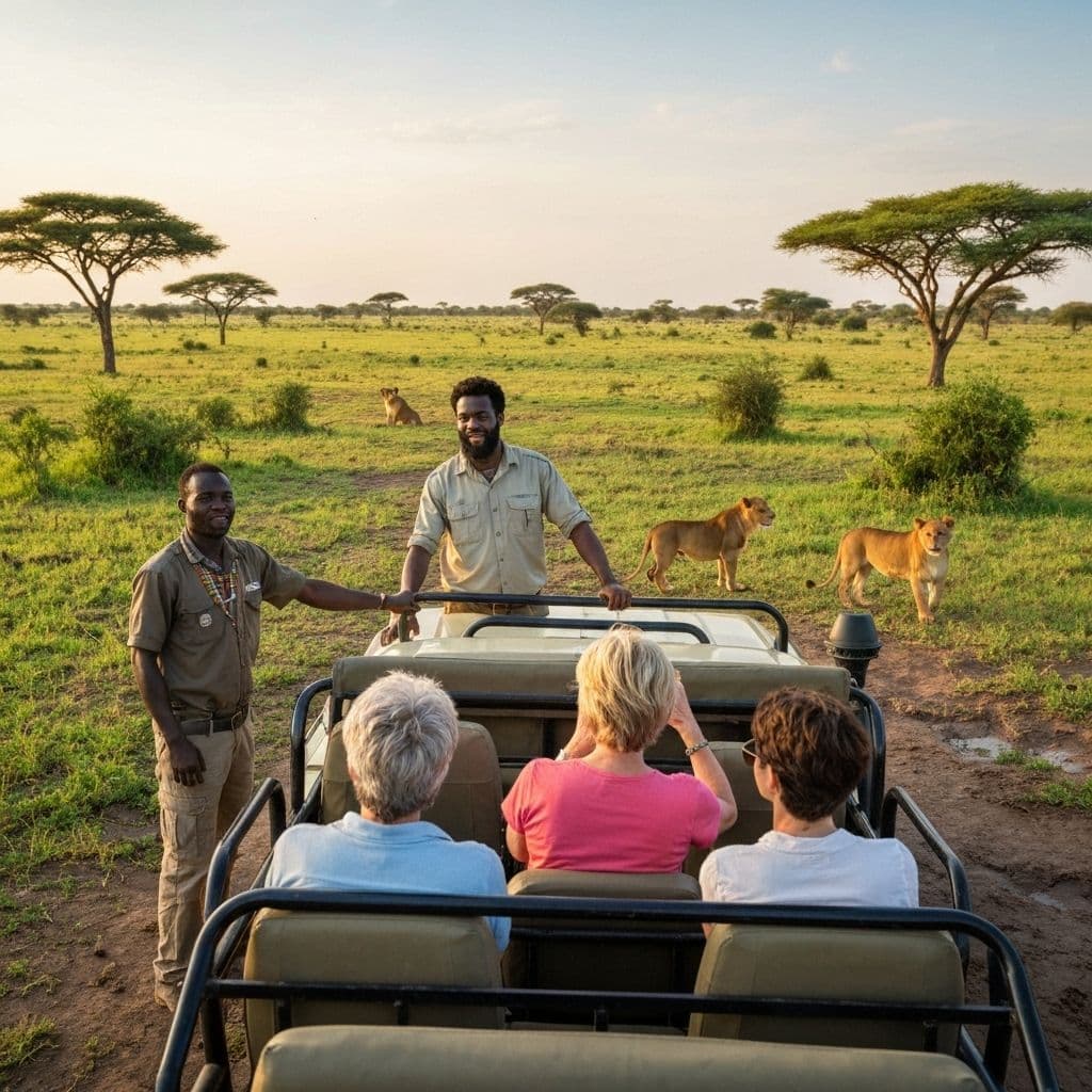 JaeTravel team guiding accessible safari group in Masai Mara, Kenya