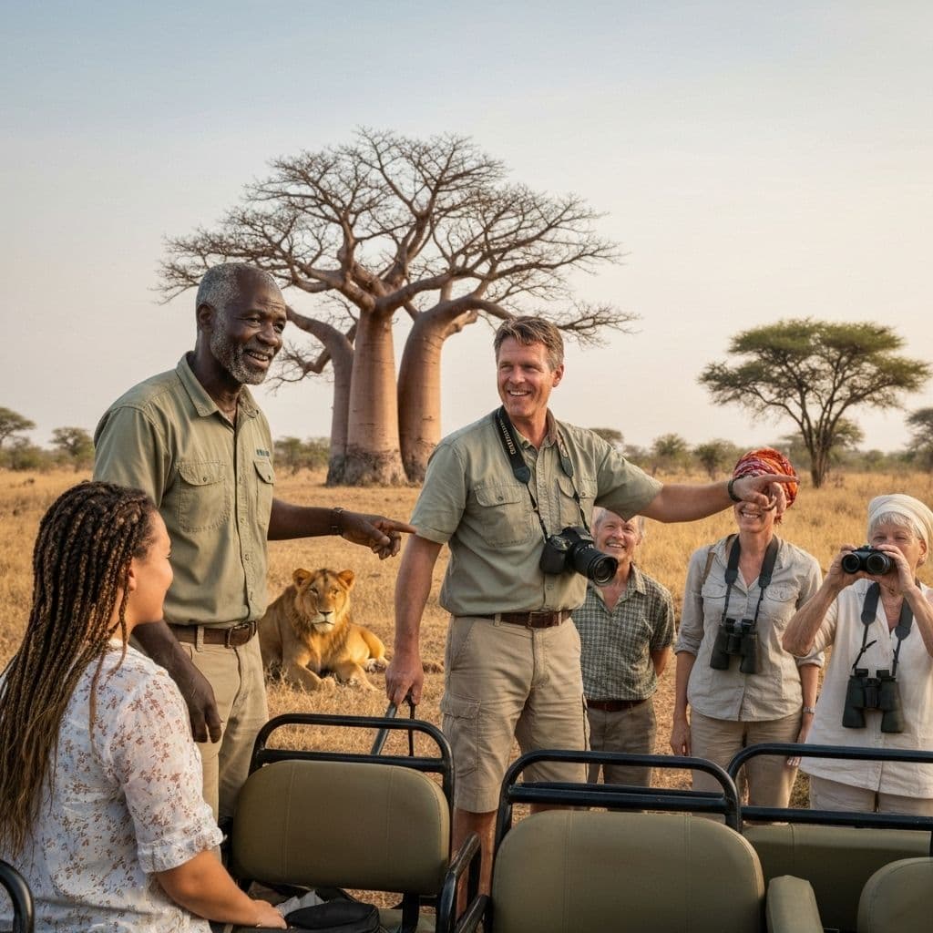 JaeTravel guide helping wheelchair guest during accessible safari in Kenya