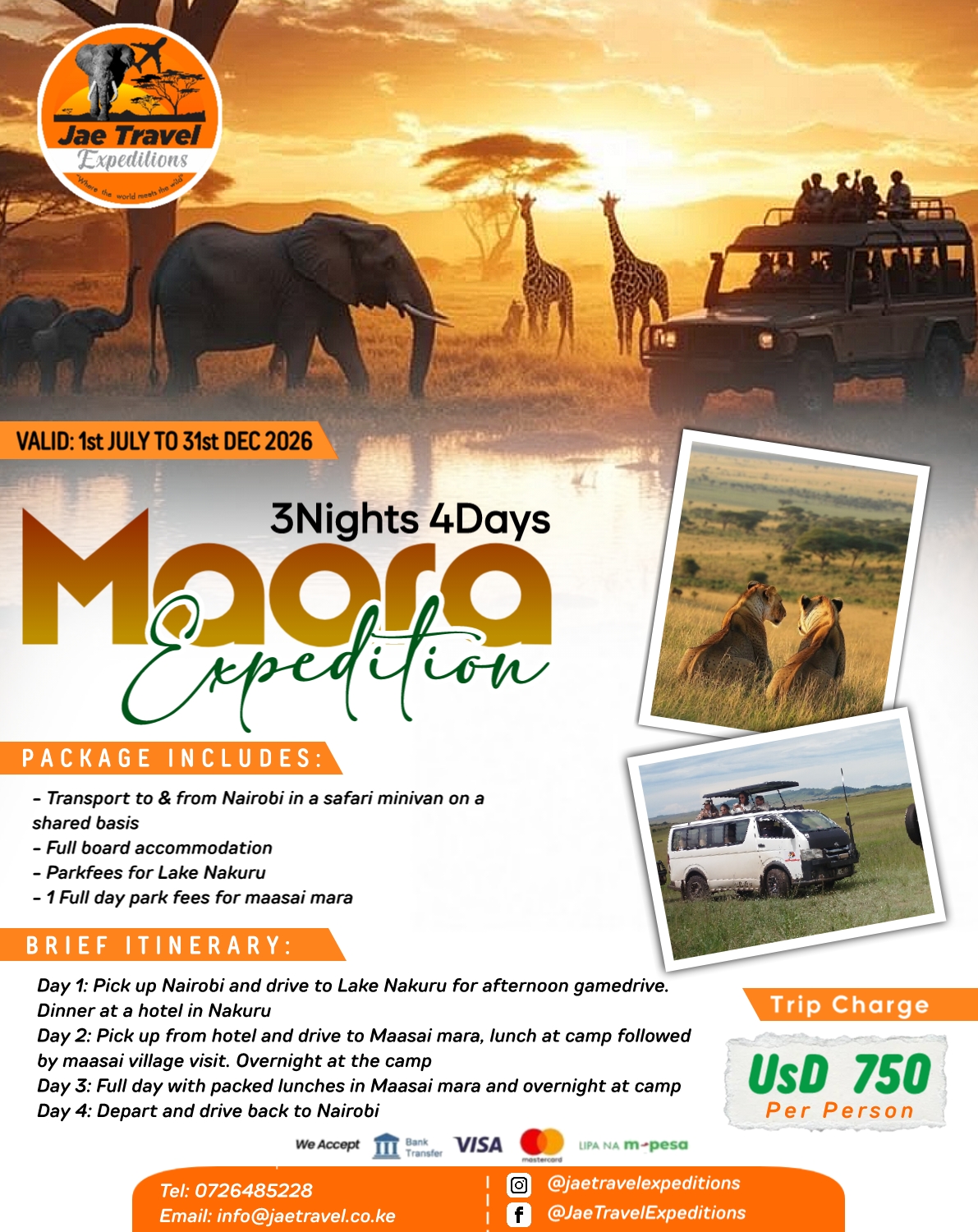 Masai Mara and Lake Nakuru 4-Day Budget Safari with wildebeest and flamingos